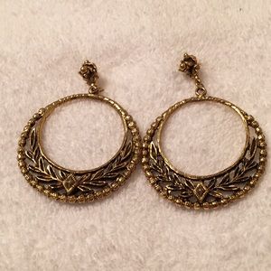 Vintage Goldtone Hoop Earrings